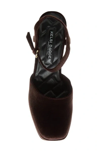 Kelsi Dagger Brooklyn Edna Ankle Strap Platform Pump In Brown