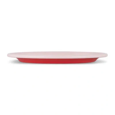 Elifle Two Tone Enamel Dinner Plate In Pink