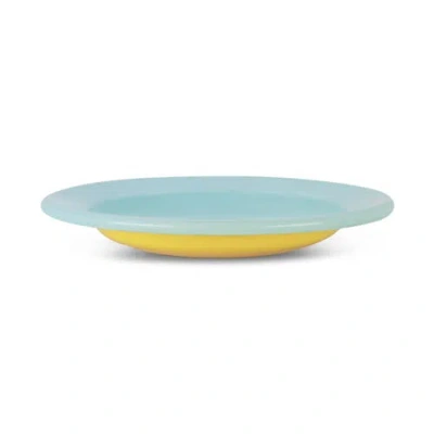 Elifle Two Tone Enamel Dinner Bowl In Blue