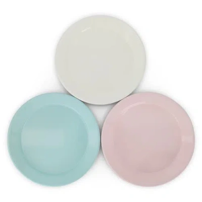 Elifle Two Tone Enamel Dinner Plate In Gray