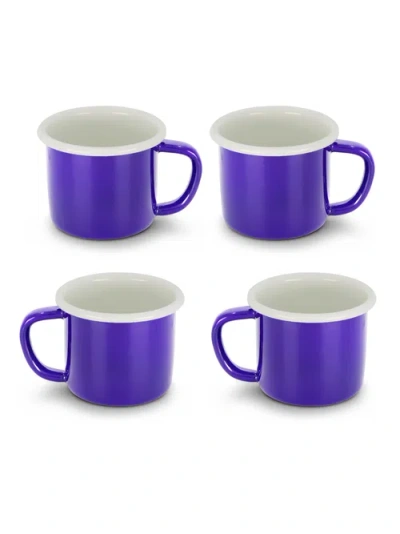 Elifle Two Tone Enamel Mug In Blue