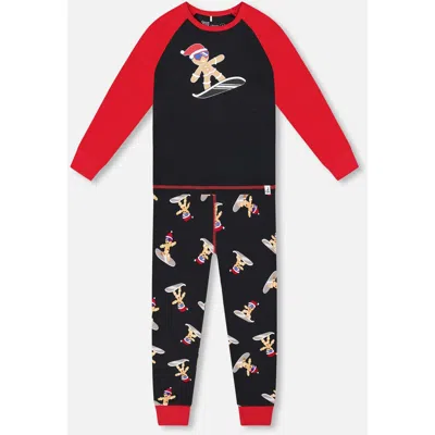 Deux Par Deux Two-piece Organic Cotton Pajama Set Cookie In Multi