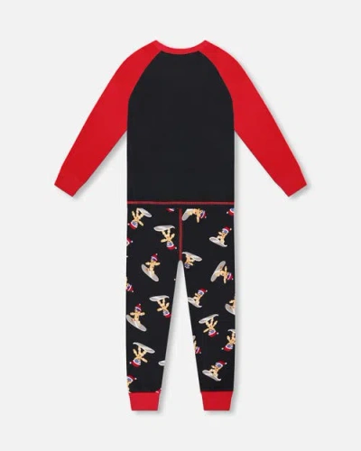 Deux Par Deux Two-piece Organic Cotton Pajama Set Cookie In Multi