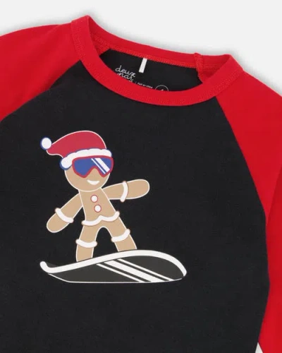 Deux Par Deux Two-piece Organic Cotton Pajama Set Cookie In Multi