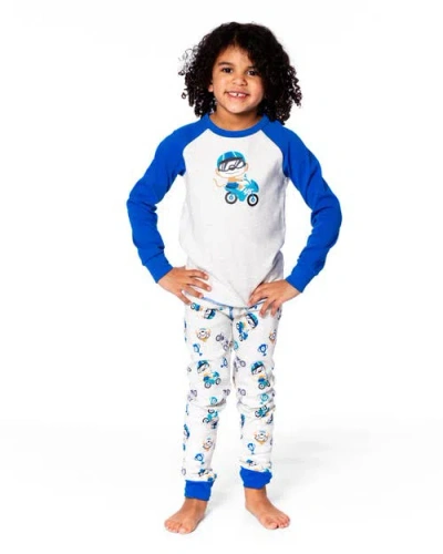 Deux Par Deux Two-piece Organic Cotton Pajama Set Monkey In Multi