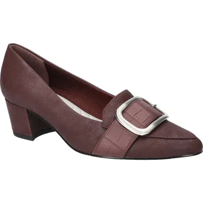 Easy Street Aster Womens Pointed Closed Toe Block Heel Pumps In Burgundy