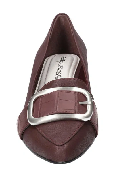 Easy Street Aster Womens Pointed Closed Toe Block Heel Pumps In Burgundy