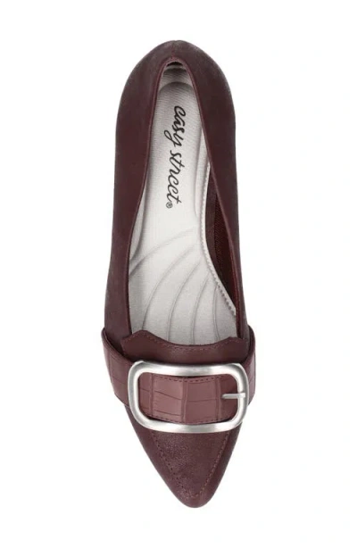 Easy Street Aster Womens Pointed Closed Toe Block Heel Pumps In Burgundy