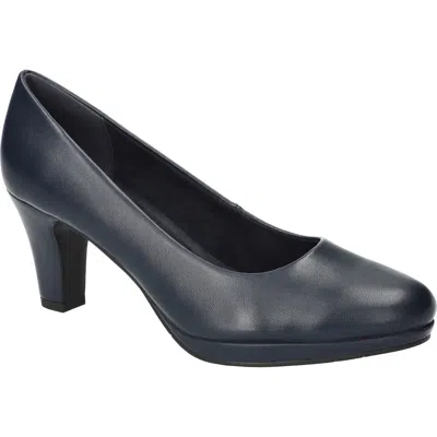 Easy Street Poet Womens Solid Man Made Pumps In Blue