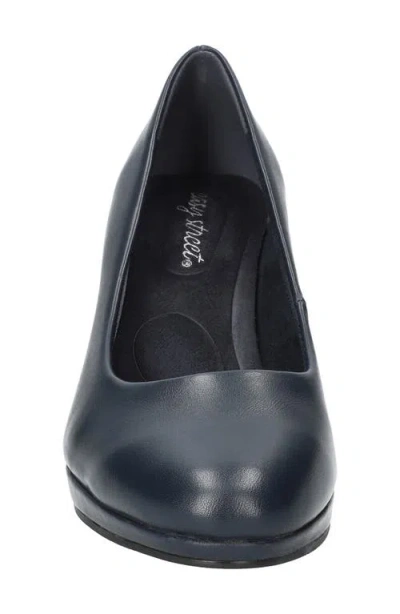 Easy Street Poet Womens Solid Man Made Pumps In Blue