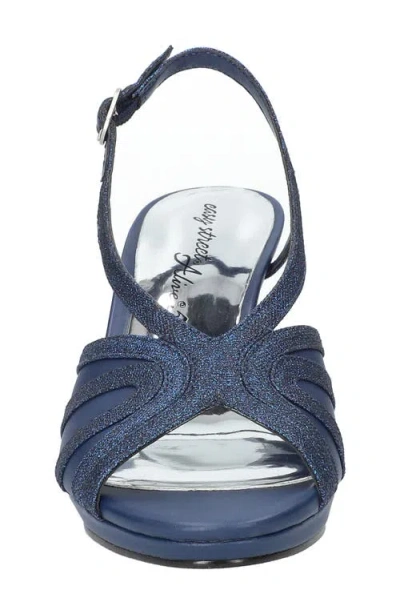 Easy Street Womens Starlight Heeled Sandals In Blue