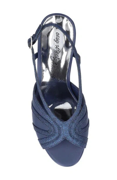 Easy Street Womens Starlight Heeled Sandals In Blue