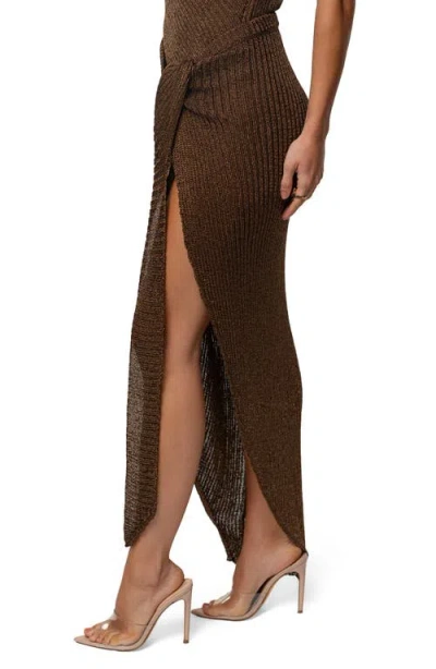 Jluxlabel Sunlit Twist Sarong Maxi Skirt In Brown