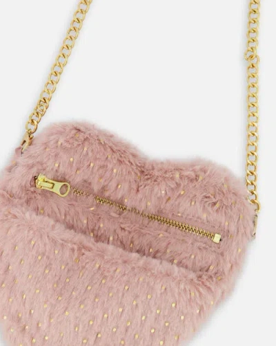 Deux Par Deux Fake Fur Shoulder Bag In Pink