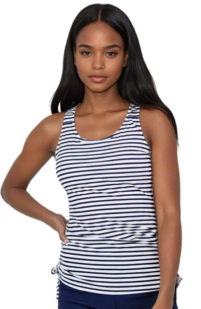 Calypsa Maya Tankini Swim Top With Removable Cups In Blue