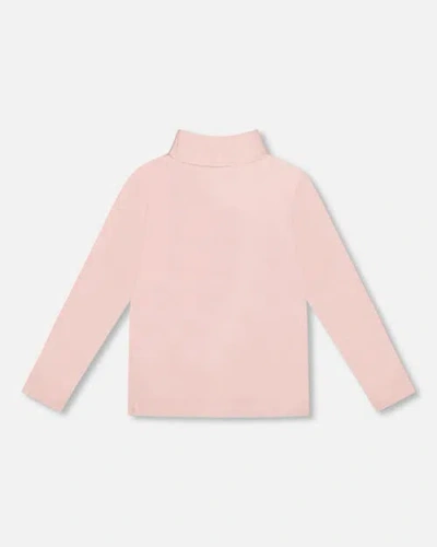 Deux Par Deux Girl's Super Soft Brushed Mock Neck Top Pink Lavender In Pink