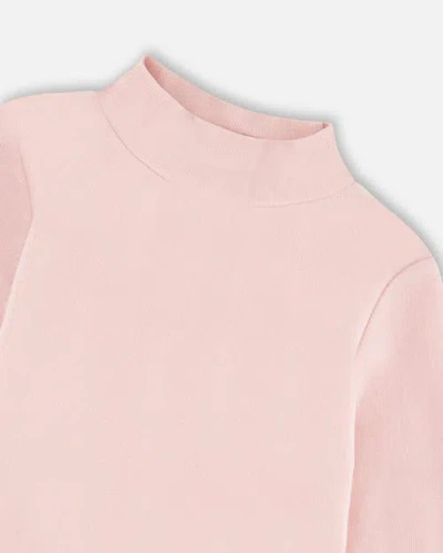 Deux Par Deux Girl's Super Soft Brushed Mock Neck Top Pink Lavender In Pink