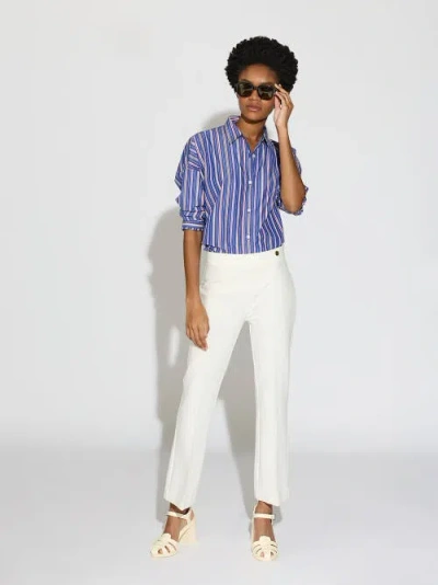 Callas Milano Lola High Density Crepe Stretch Cropped Flare Trouser In White