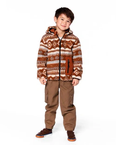 Deux Par Deux Kids Gender Inclusive Reversible Mid-season Jacket Geo Print In Multi