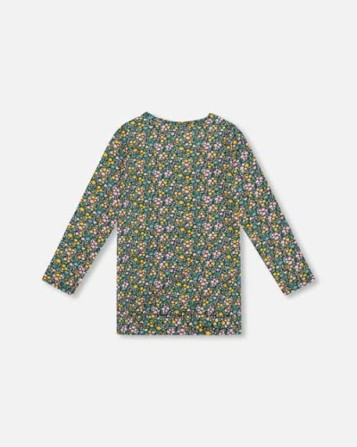 Deux Par Deux Jersey Tunic With Floral In Multi