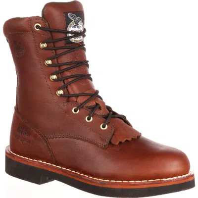 Georgia Boot Padded Farm And Ranch Lacer Work Boot In Brown