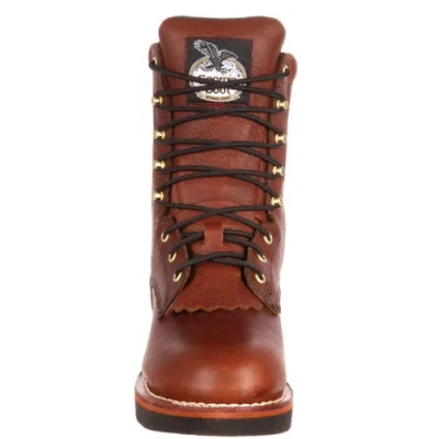 Georgia Boot Padded Farm And Ranch Lacer Work Boot In Brown