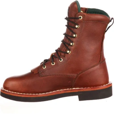 Georgia Boot Padded Farm And Ranch Lacer Work Boot In Brown