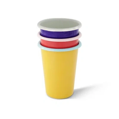 Elifle Two Tone Large Enamel Tumbler In Yellow