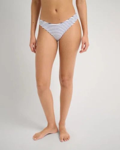 Onia Towel Terry Sailor Stripe Lily Bikini Bottom In Blue