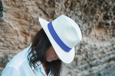 Lastelier Panama Blue Straw Hat In Blue