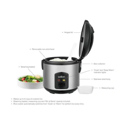 Salton 8 Cup Rice Cooker In Metallic