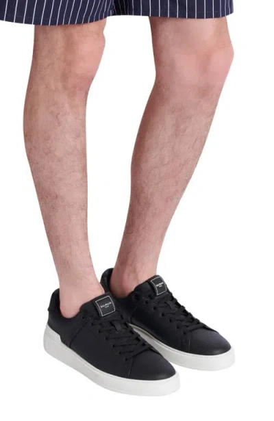 Balmain Round Toe Leather Sneakers With Flat Rubber Sole In Multi