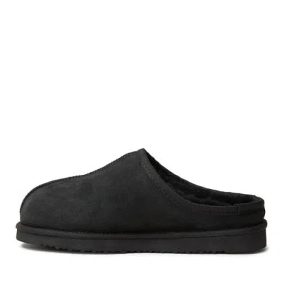 Dearfoams Fireside Grafton Genuine Shearling Clog Slipper In Black