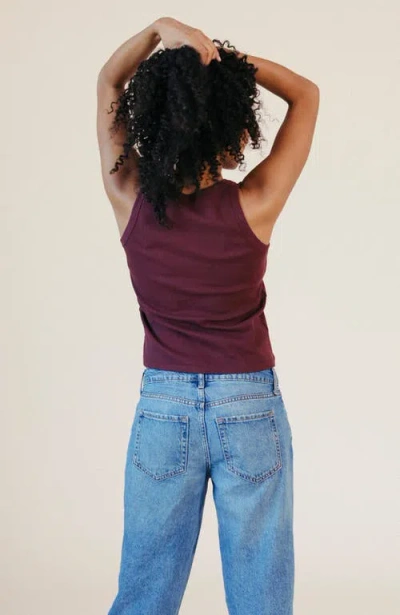 Poplinen Charlie Ribbed Tank In Red