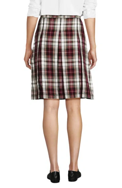 Lands' End School Uniform Young  Plaid Box Pleat Skirt Top Of The Knee In Multi