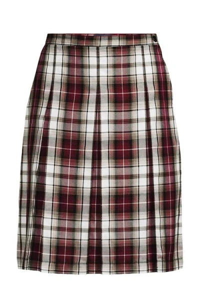 Lands' End School Uniform Young  Plaid Box Pleat Skirt Top Of The Knee In Multi