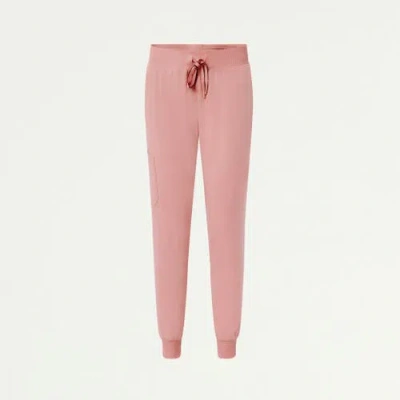 Jaanuu 6-pocket Slim Mid-rise Scrub Jogger In Pink