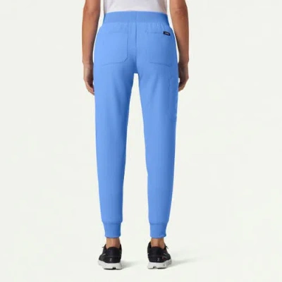 Jaanuu 6-pocket Slim Mid-rise Scrub Jogger In Blue