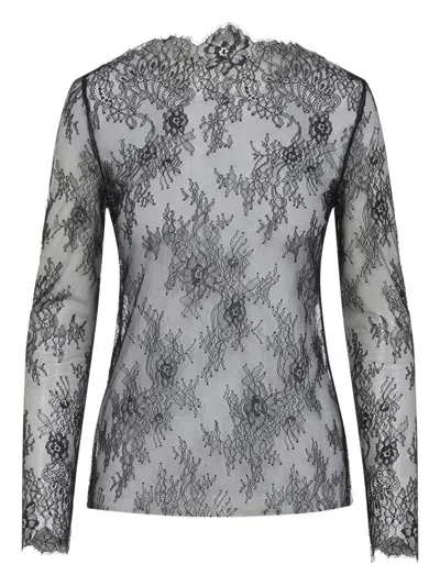 Alberta Ferretti Alberta Ferreti Lace Ls T-shirt In Black