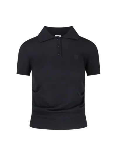 Loewe Logo Polo Shirt In Black