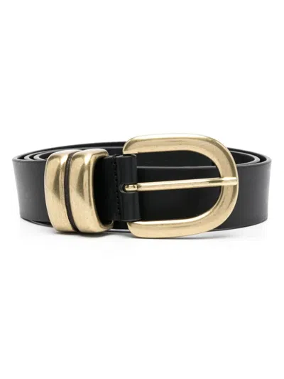 By Malene Birger Buckle Leather Belt In Black