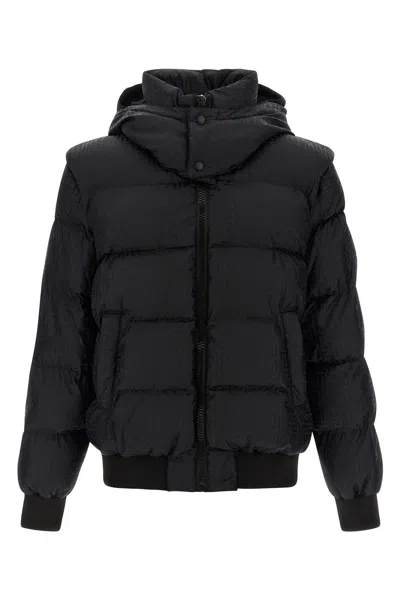 Balmain Monogram Pb Labirinto Down Jacket In Black