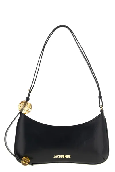 Jacquemus Le Bisou Perle Smooth Leather Bag In Black