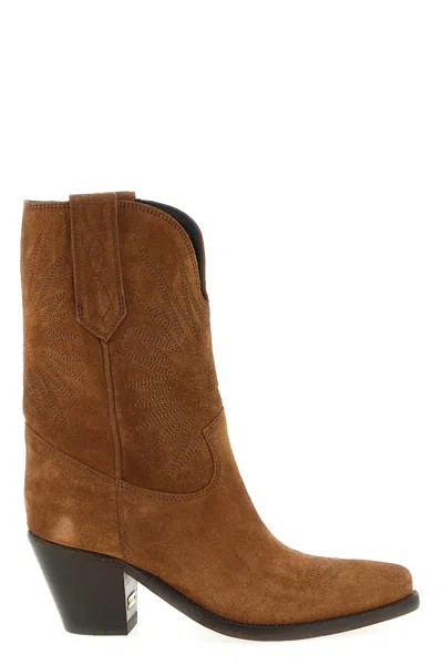 Golden Goose Star Wish Suede Leather Boots In Brown