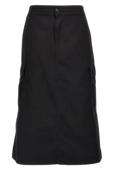 Carhartt W Jet Cargo Skirt Cotton Lane Poplin In Black