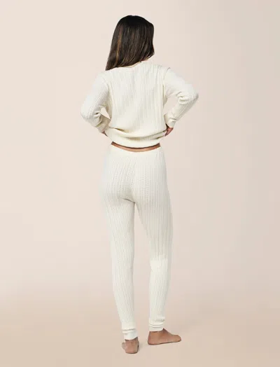 Papinelle Olivia Cable Pointelle Full Length Pj Set In White