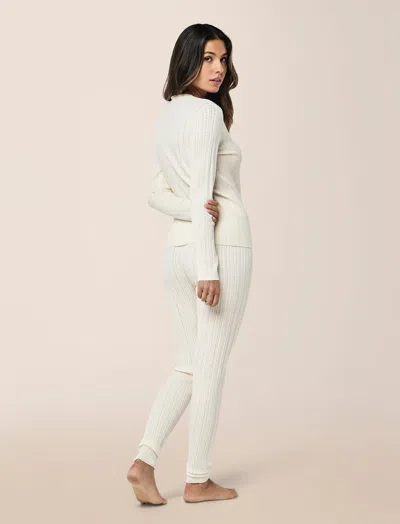 Papinelle Olivia Cable Pointelle Full Length Pj Set In White