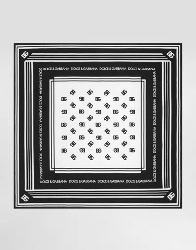 Dolce & Gabbana Dg Monogram Silk Twill Square Scarf In Multi