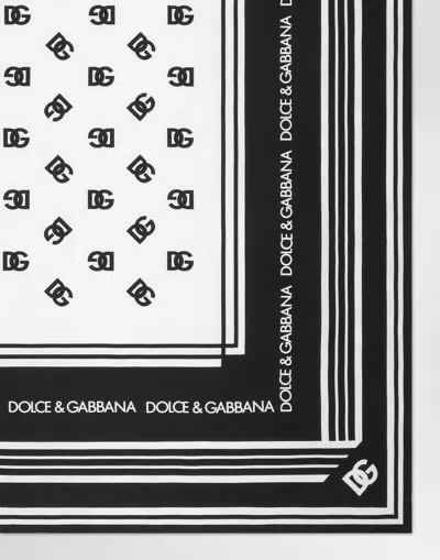 Dolce & Gabbana Dg Monogram Silk Twill Square Scarf In Multi