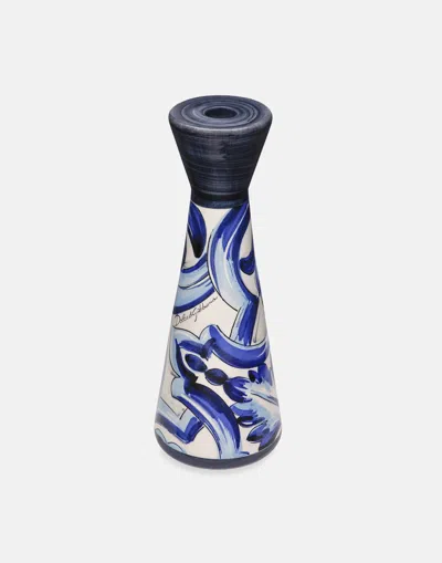 Dolce & Gabbana Dolce Blu Mediterraneo Medium Candle Holder In Blue
